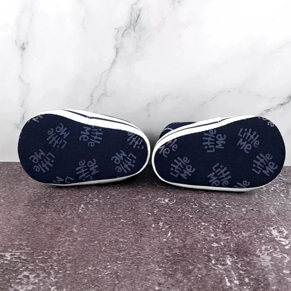 Little Me Infant Soft Bottom Shoes - Navy Blue/White sz 3-6 month - Picture 5 of 6